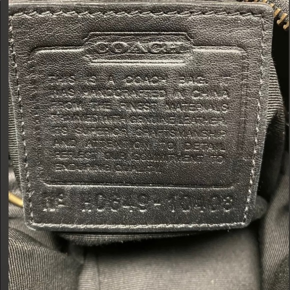 Coach Signature Black Leather & Canvas Handbag - Picture 3 of 6